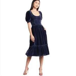 Hill House Home navy velvet Louisa dress